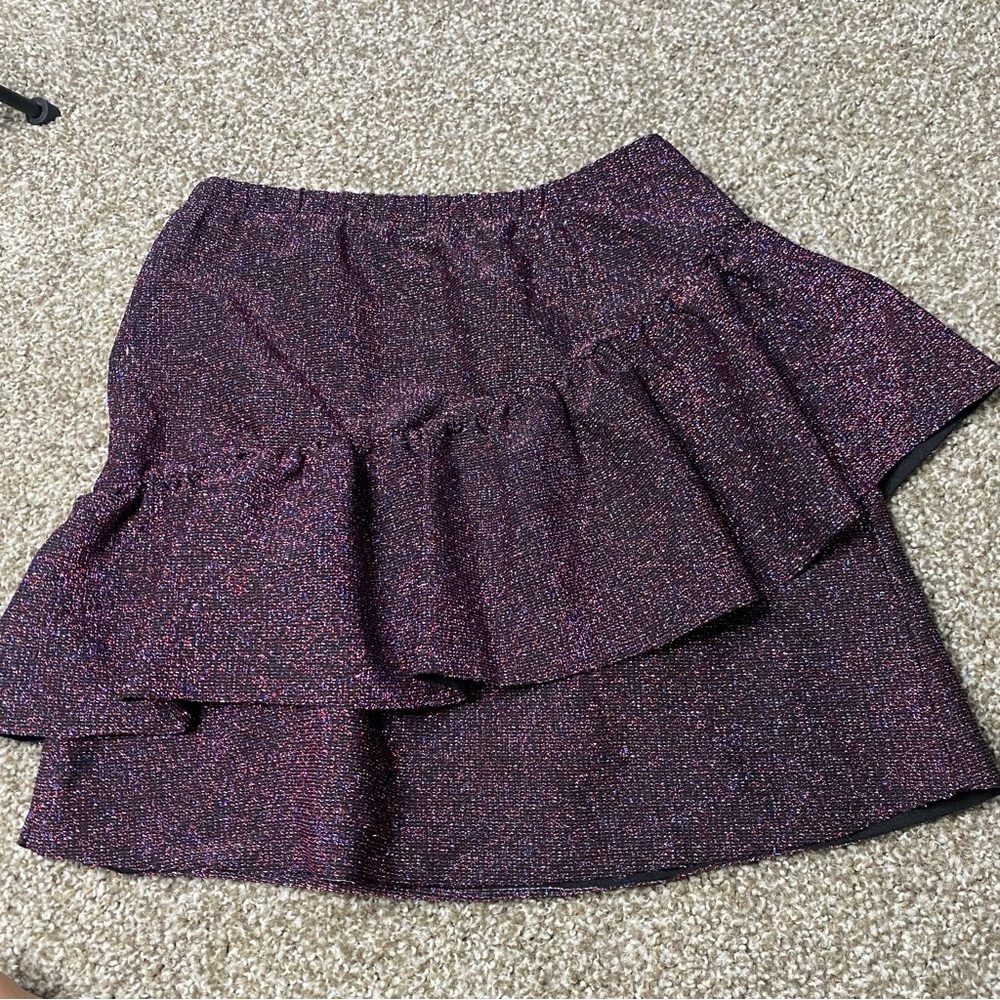 Zara Girl Ruffle Glitter Sparkle Skirt